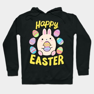 Happy Easter Day Cute Easter bunny holding an egg Hoodie